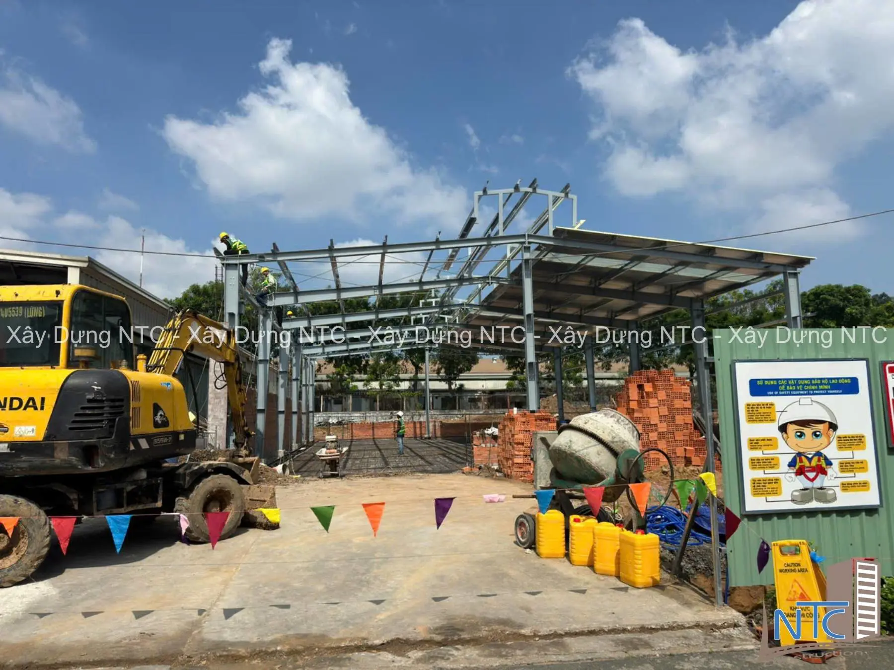 Quy trình xây dựng nhà xưởng tại Bến Tre của Xây Dựng NTC